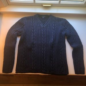 Navy jcrew cableknit sweater